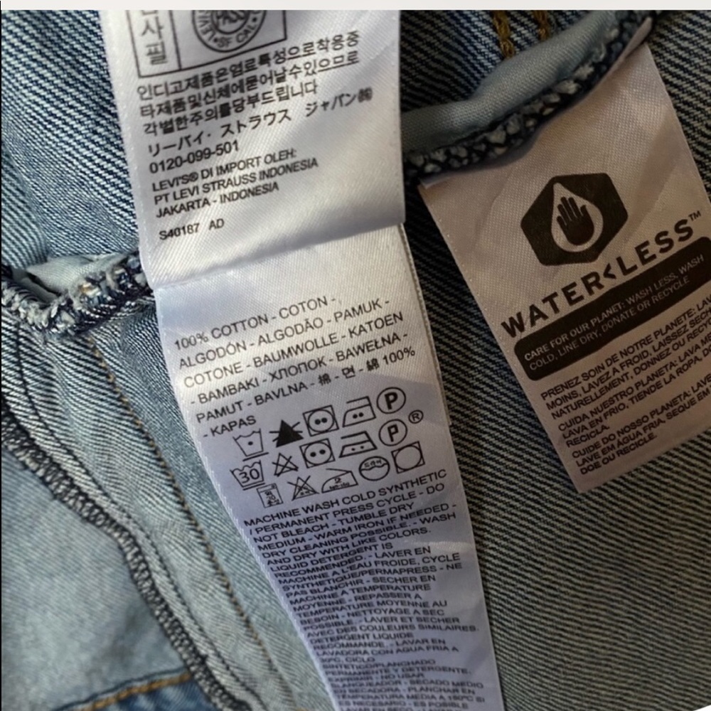 Levi’s Denim Trucker Jacket Pink Corduroy Collar Oversized Size M NWT - Picture 8 of 9